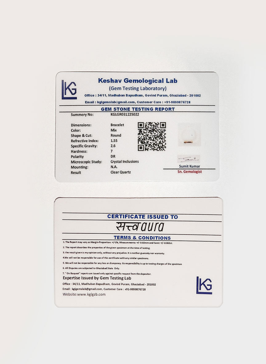 Clear Quartz Crystal Bracelet with Manifestation Lock