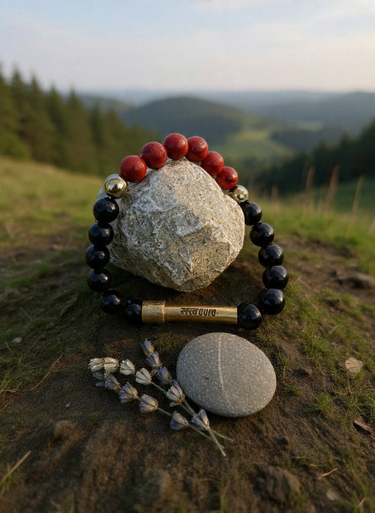 Root Chakra Crystal Bracelet with Manifestation Lock