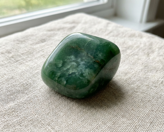 Green Jade Crystal Bracelet with Manifestation Lock