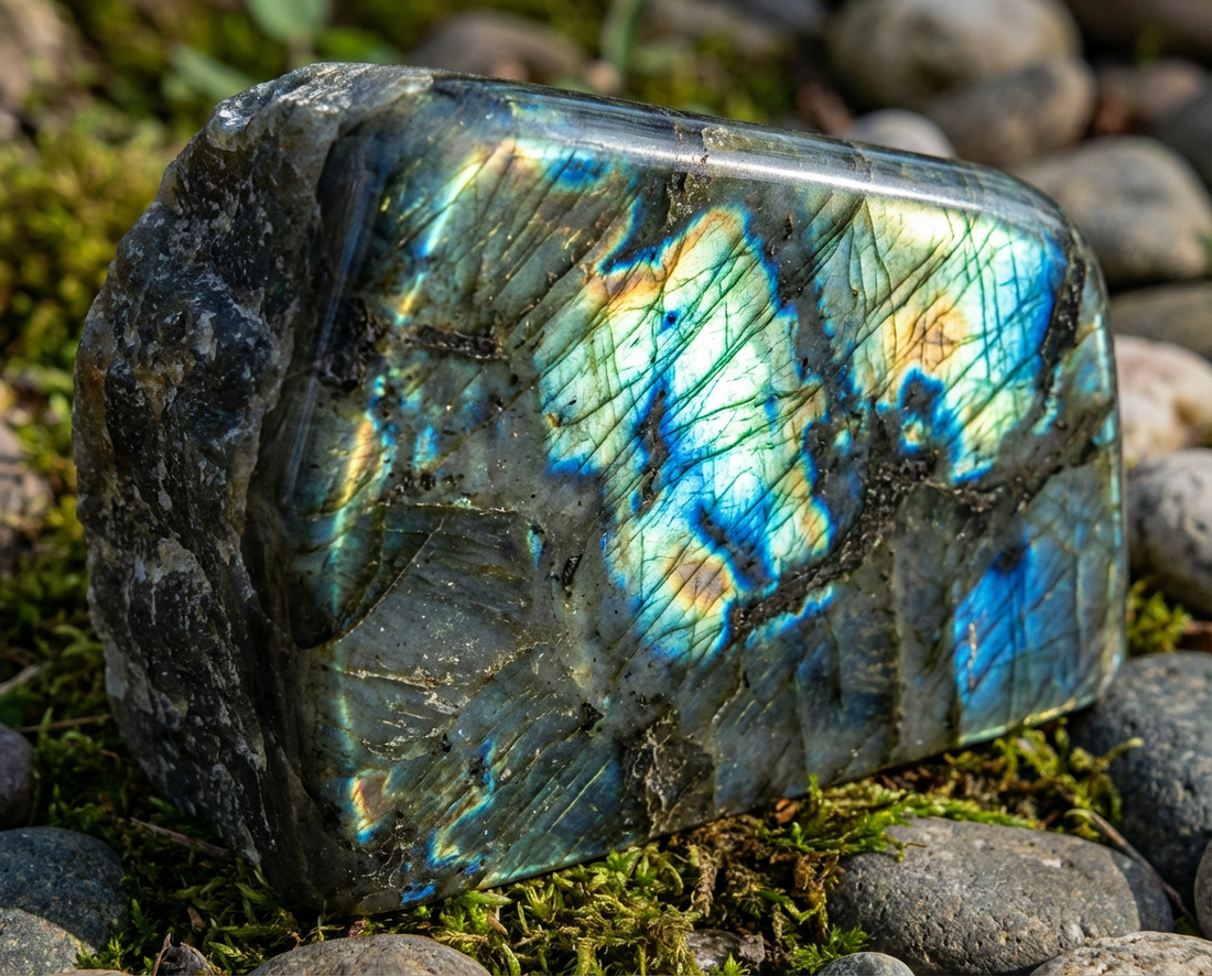 Labradorite Crystal Bracelet with Manifestation Lock