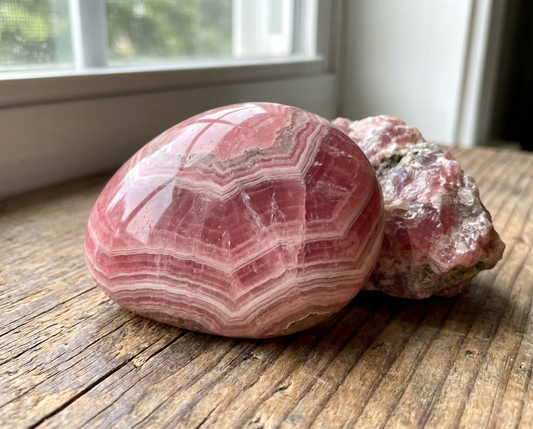 Rhodochrosite Crystal Bracelet with Manifestation Lock