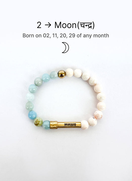 Ruling Number 2 Crystal Bracelet with Manifestation Lock