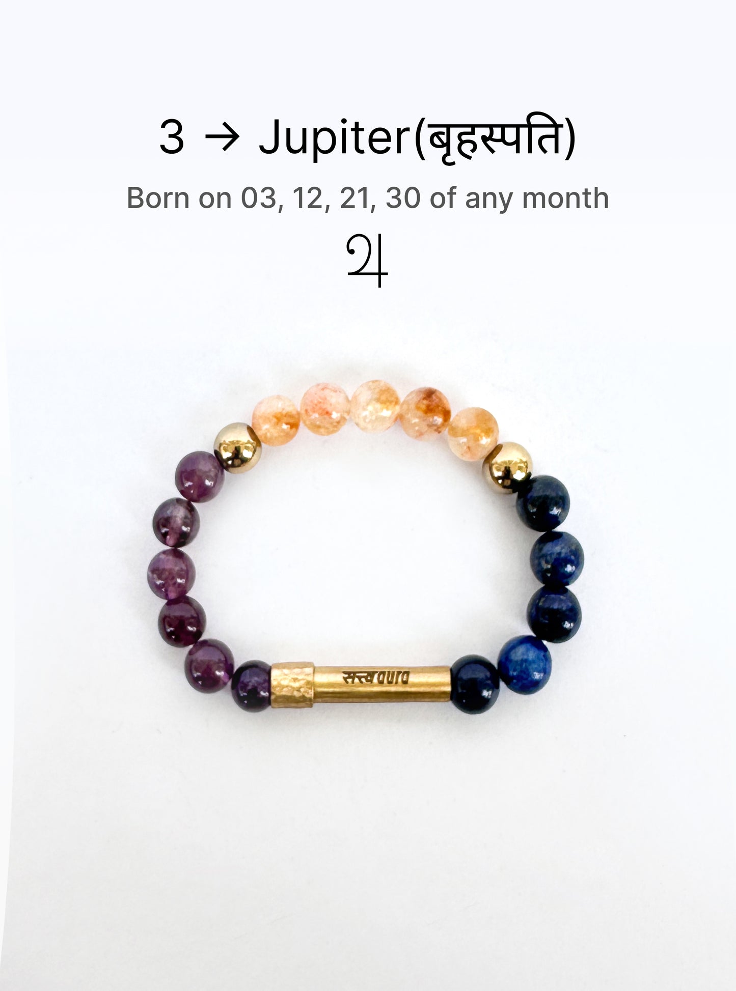 Ruling Number 3 Crystal Bracelet with Manifestation Lock