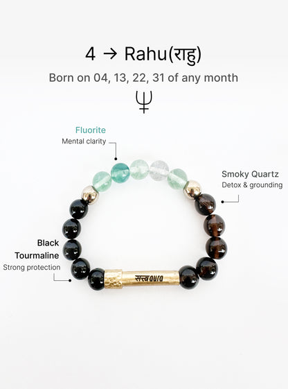 Ruling Number 4 Crystal Bracelet with Manifestation Lock