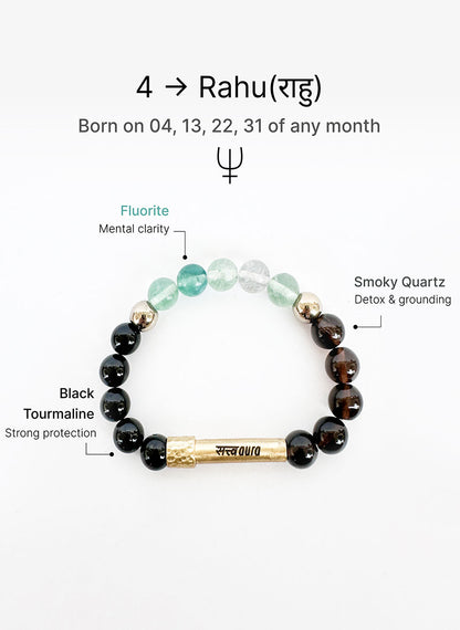 Ruling Number 4 Crystal Bracelet with Manifestation Lock