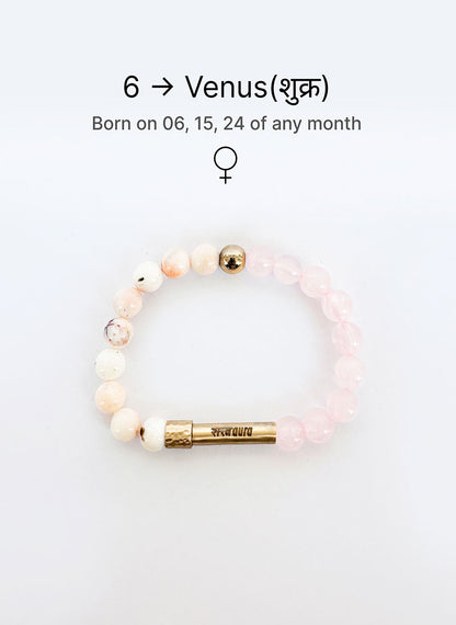 Ruling Number 6 Crystal Bracelet with Manifestation Lock