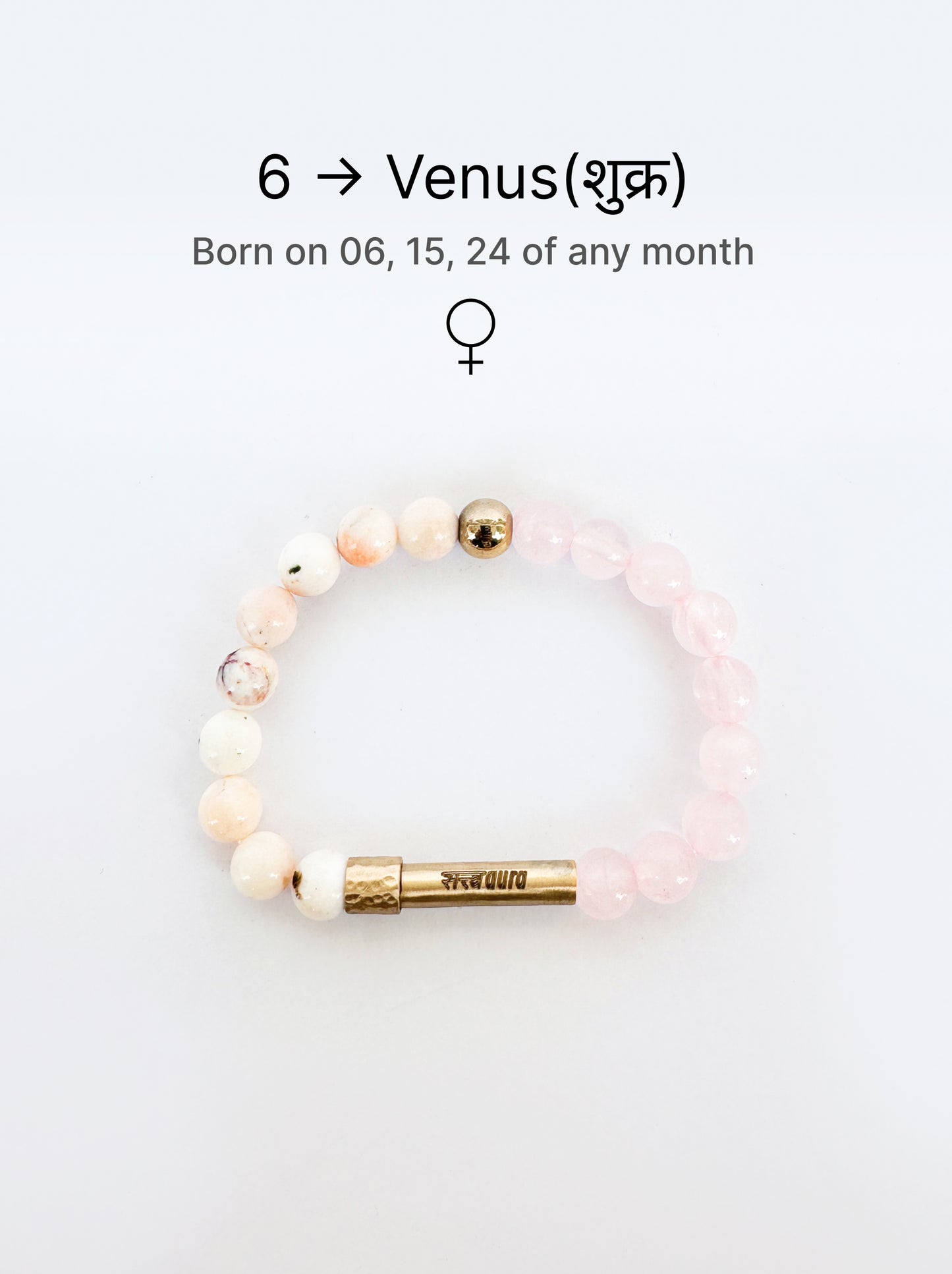 Ruling Number 6 Crystal Bracelet with Manifestation Lock