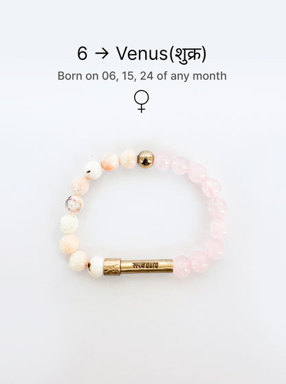 Ruling Number 6 Crystal Bracelet with Manifestation Lock