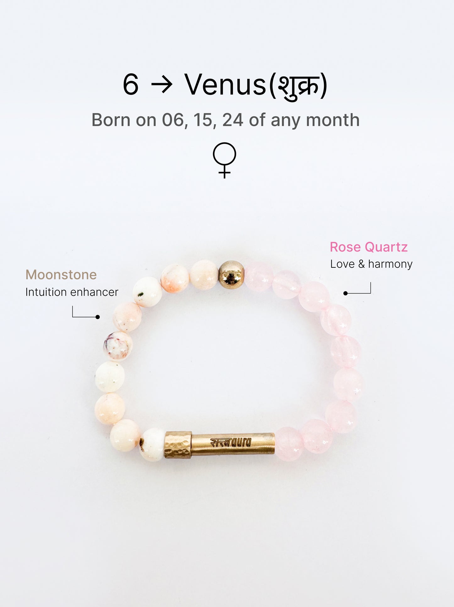 Ruling Number 6 Crystal Bracelet with Manifestation Lock