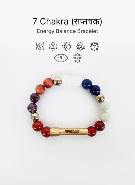 7 Chakra Crystal Bracelet with Manifestation Lock