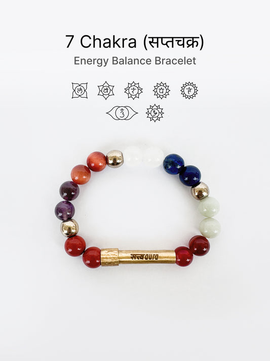 7 Chakra Crystal Bracelet with Manifestation Lock