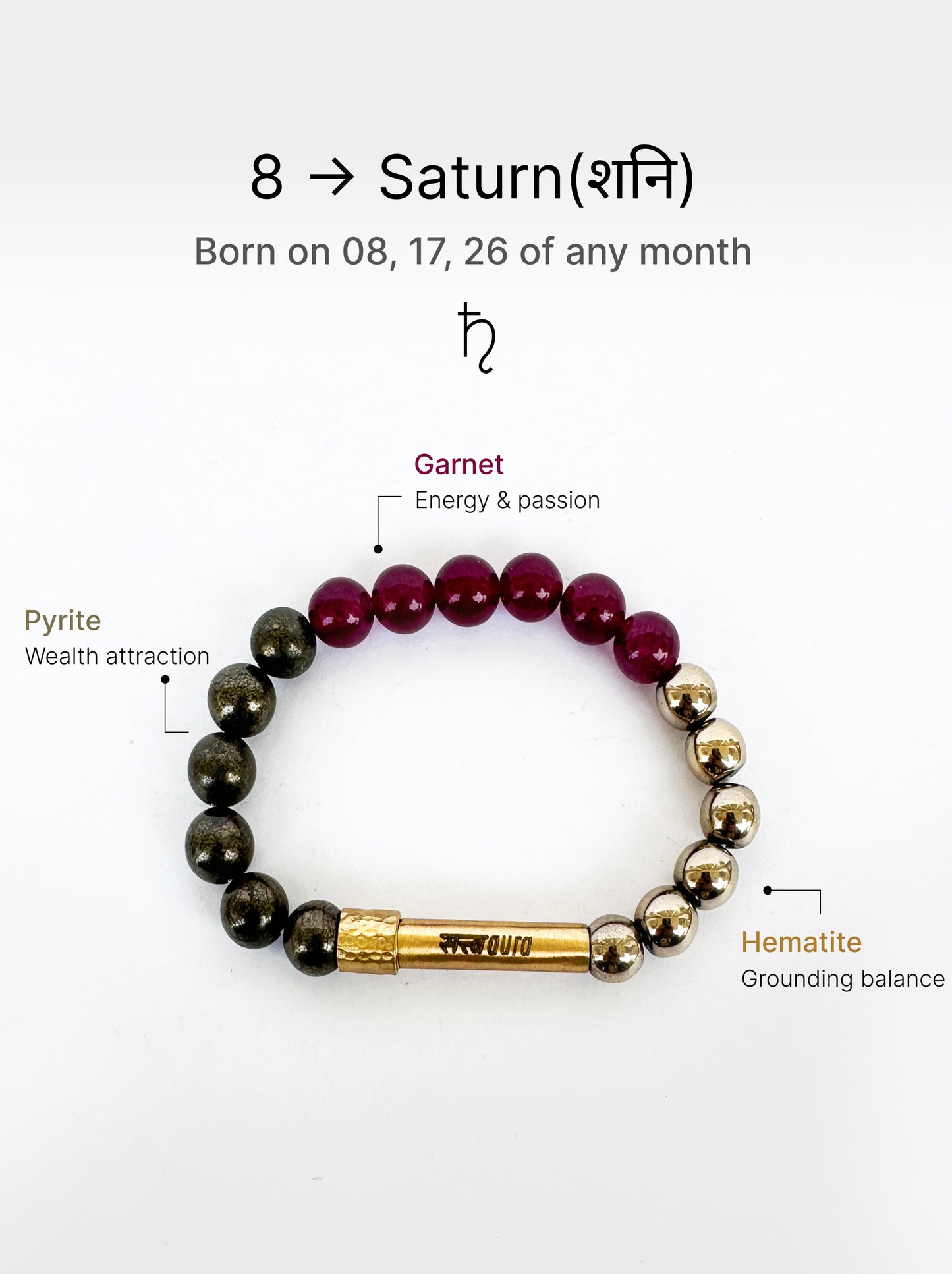 Ruling Number 8 Crystal Bracelet with Manifestation Lock