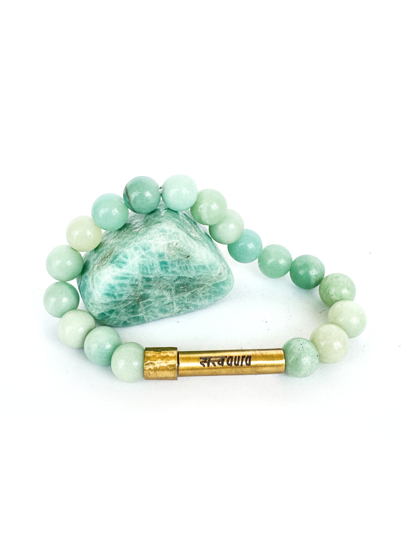 Amazonite Crystal Bracelet with Manifestation Lock