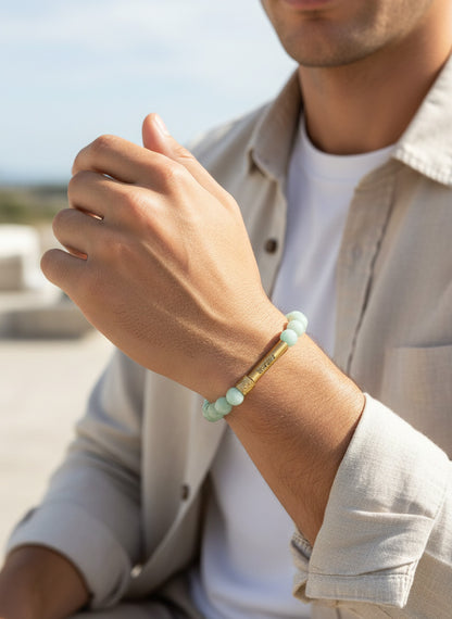 Amazonite Crystal Bracelet with Manifestation Lock