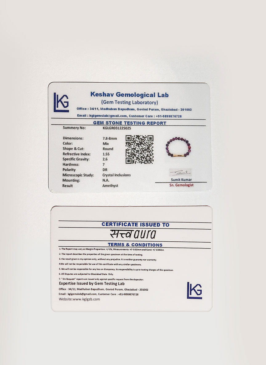 Amethyst Crystal Bracelet with Manifestation Lock