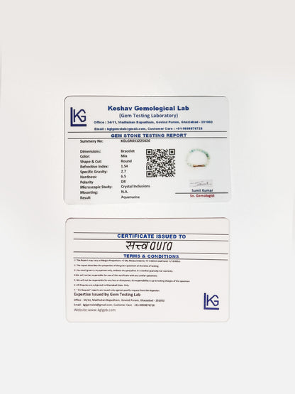 Aquamarine Crystal Bracelet with Manifestation Lock