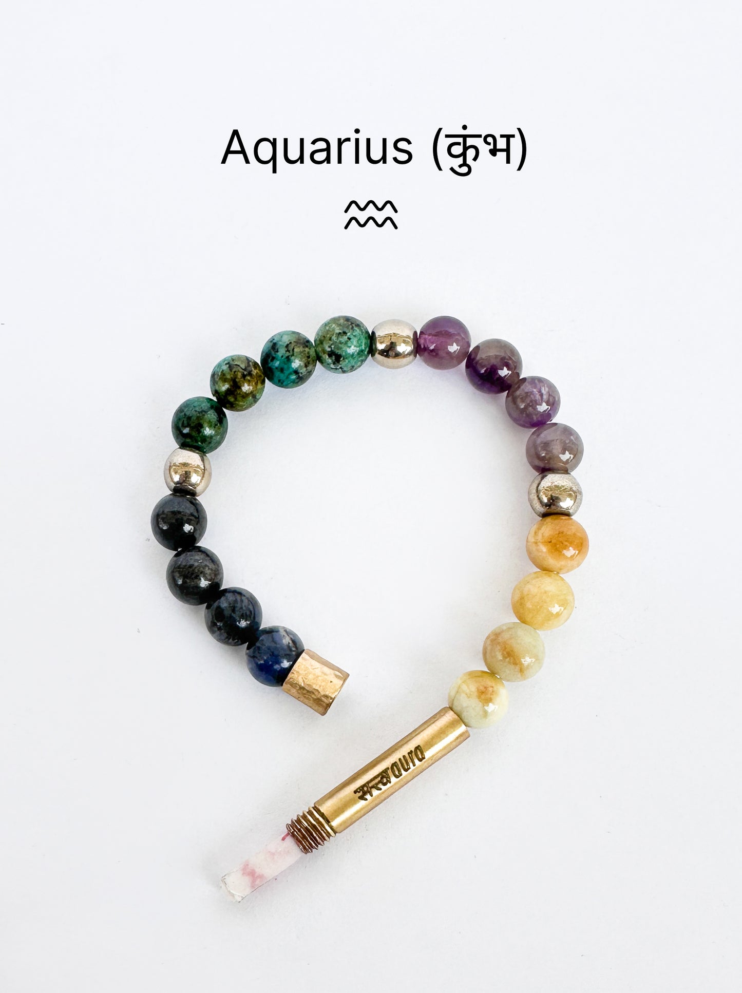 Aquarius Crystal Bracelet with Manifestation Lock