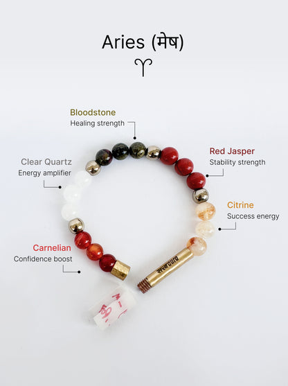Aries Crystal Bracelet with Manifestation Lock