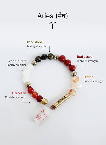 Aries Crystal Bracelet with Manifestation Lock