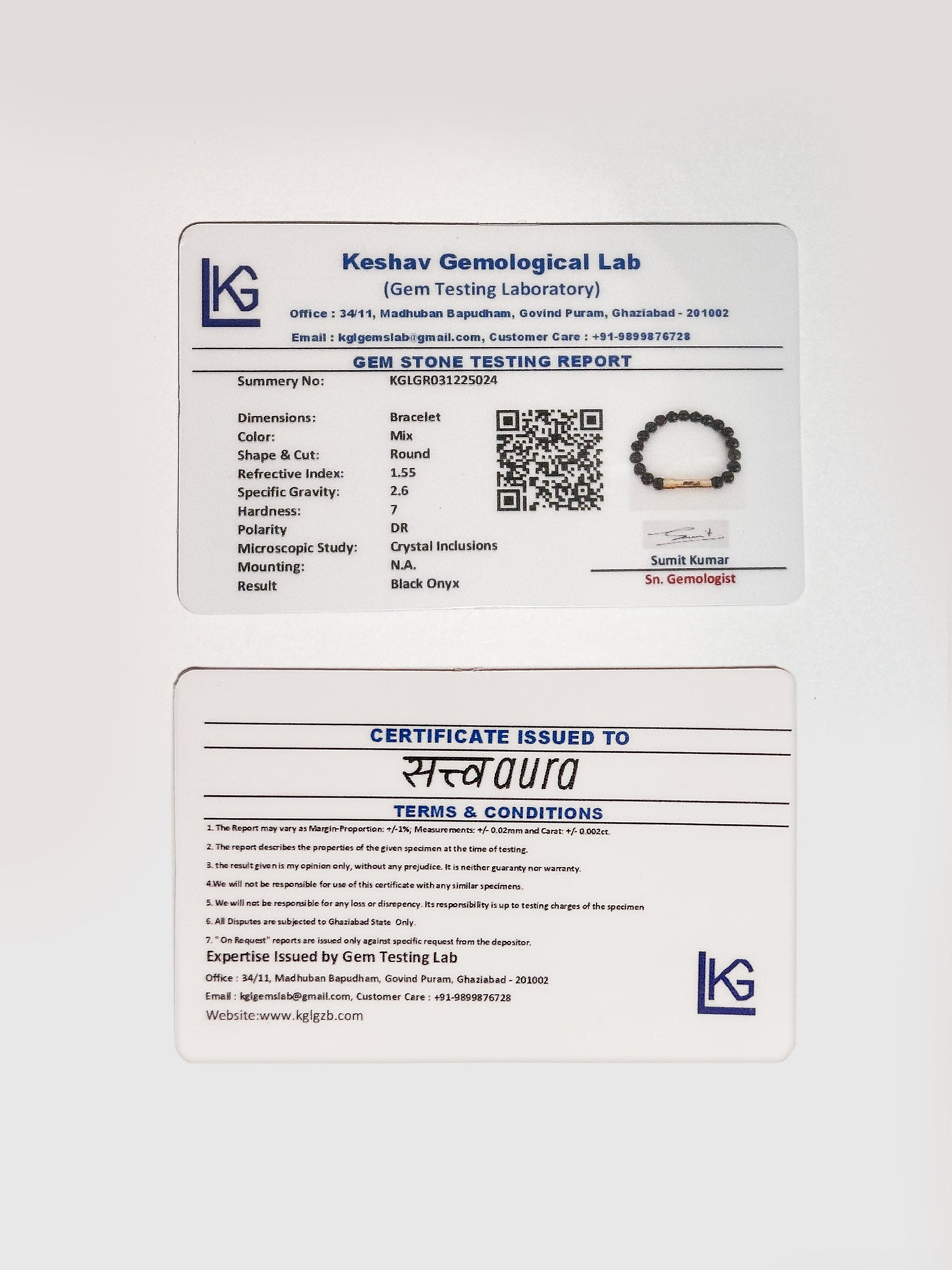 Black Onyx Crystal Bracelet with Manifestation Lock