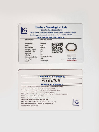 Black Onyx Crystal Bracelet with Manifestation Lock