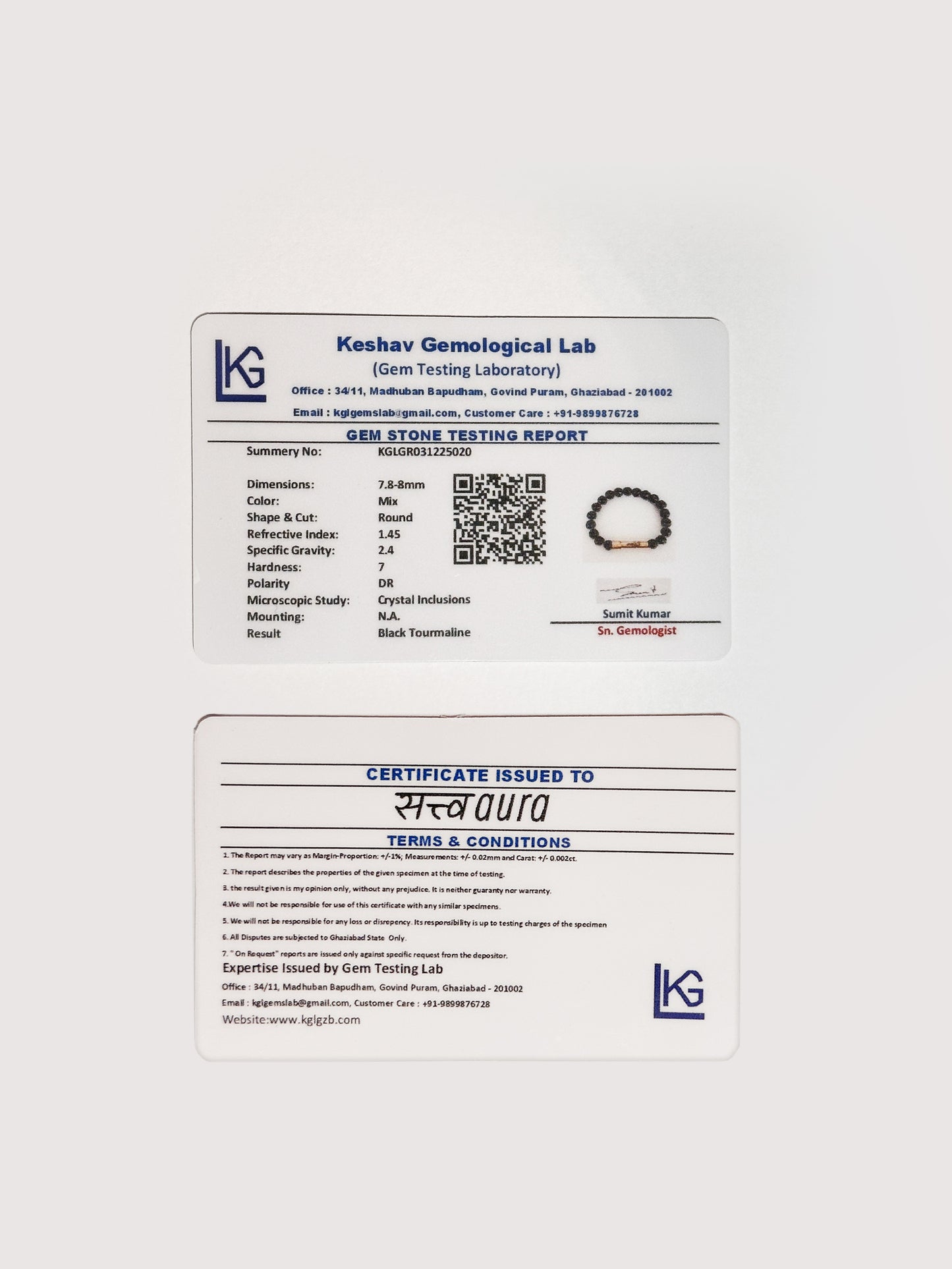 Black Tourmaline Protection Crystal Bracelet with Manifestation Lock