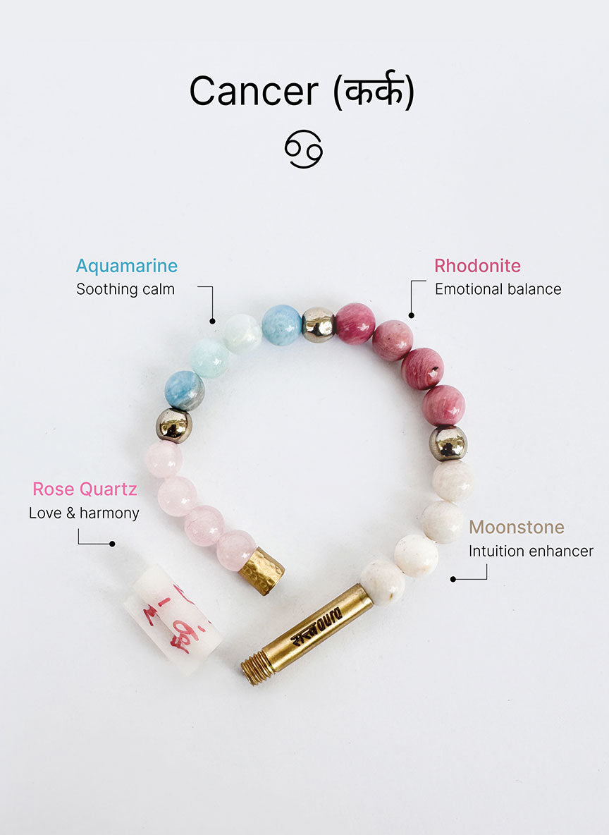 Cancer Crystal Bracelet with Manifestation Lock