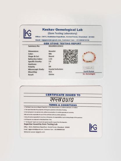 Citrine Crystal Bracelet with Manifestation Lock