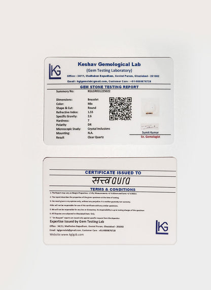 Clear Quartz Crystal Bracelet with Manifestation Lock