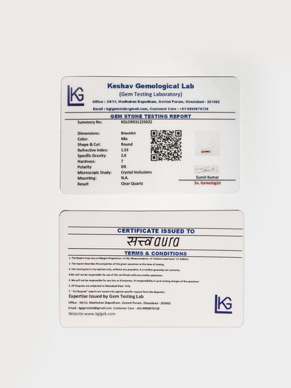 Clear Quartz Crystal Bracelet with Manifestation Lock