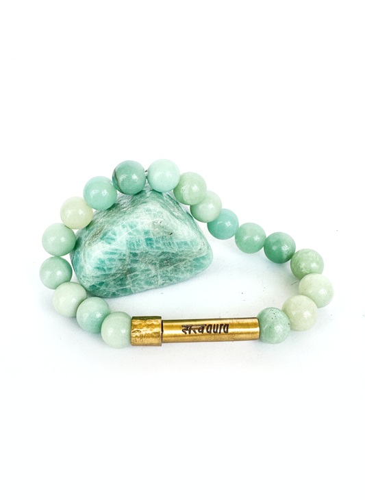 Amazonite Crystal Bracelet with Manifestation Lock