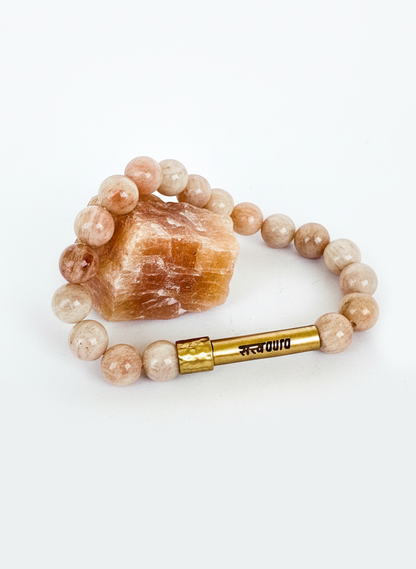 Sunstone Crystal Bracelet with Manifestation Lock
