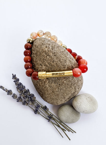 Sacral Chakra Crystal Bracelet with Manifestation Lock