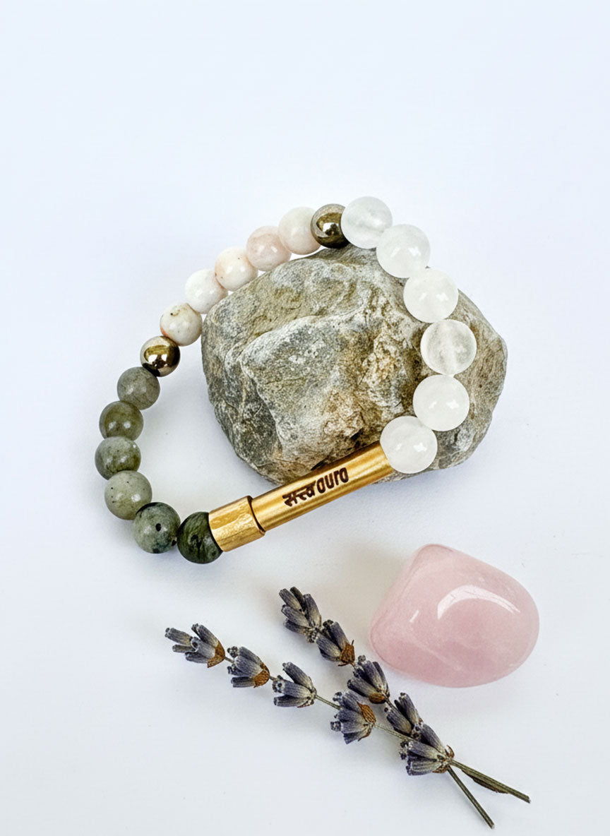 Crown Chakra Crystal Bracelet with Manifestation Lock