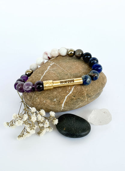 Third Eye Chakra Crystal Bracelet with Manifestation Lock