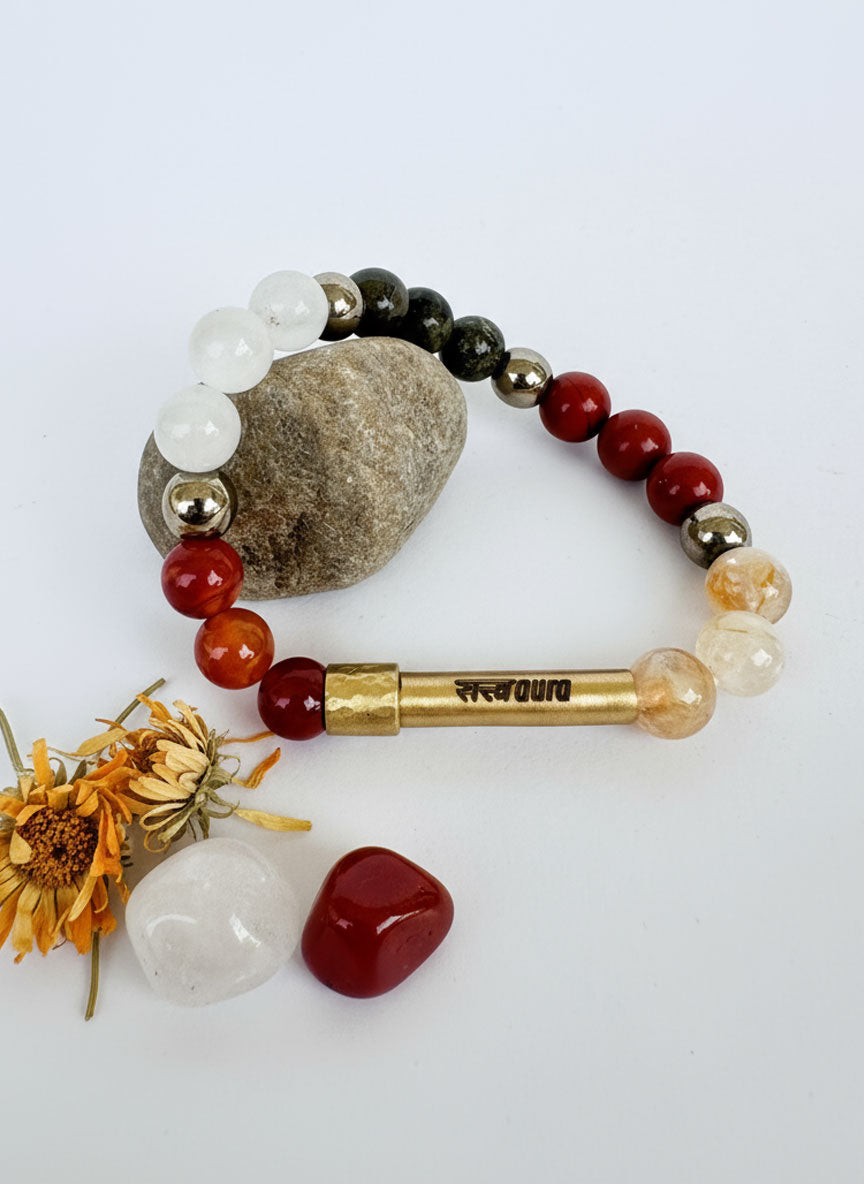 Aries Crystal Bracelet with Manifestation Lock
