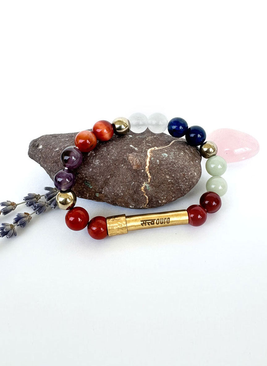 7 Chakra Crystal Bracelet with Manifestation Lock
