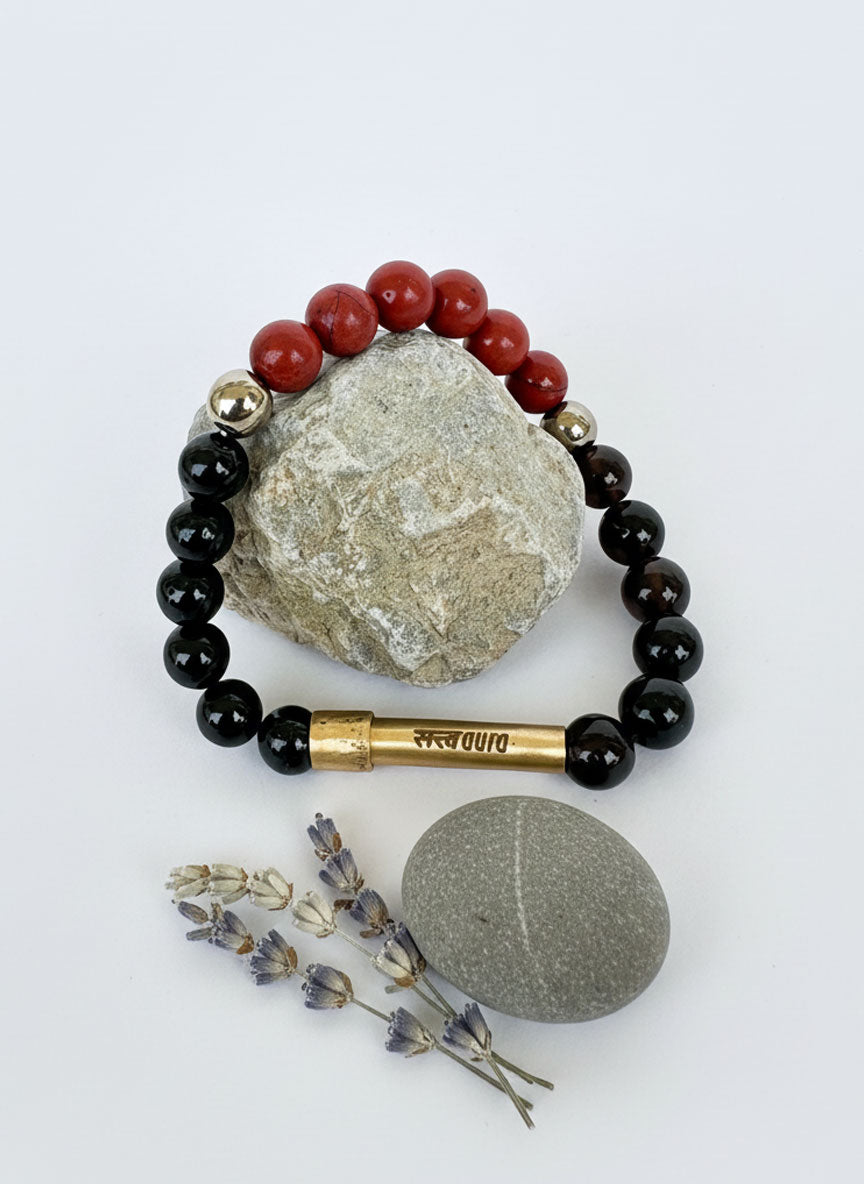 Root Chakra Crystal Bracelet with Manifestation Lock