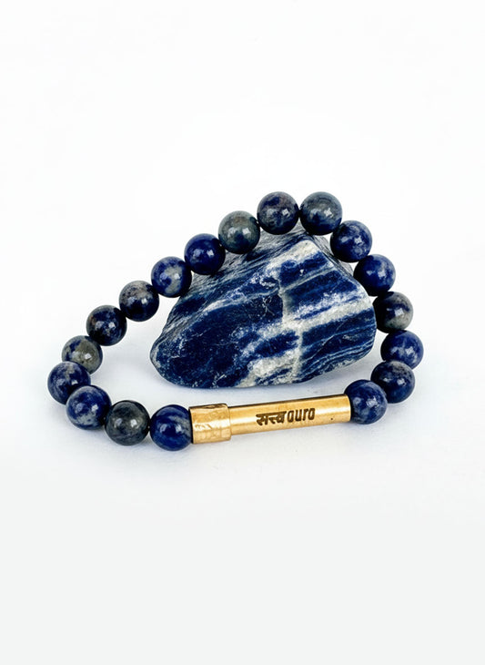 Sodalite Crystal Bracelet with Manifestation Lock