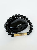 Black Obsidian Crystal Bracelet with Manifestation Lock