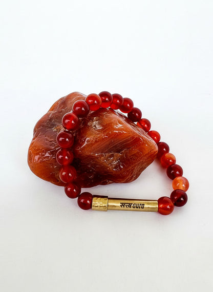Carnelian Crystal Bracelet with Manifestation Lock