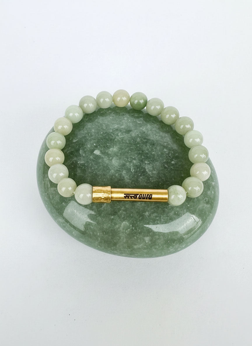 Green Aventurine Crystal Bracelet with Manifestation Lock