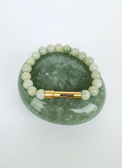 Green Aventurine Crystal Bracelet with Manifestation Lock