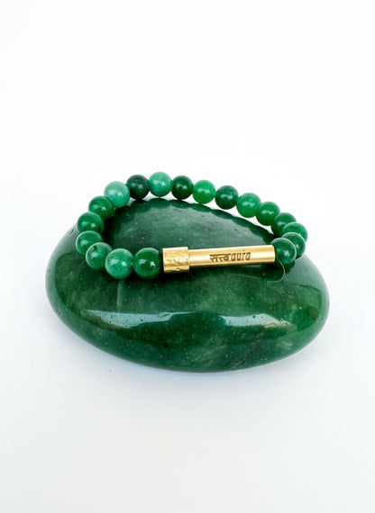 Green Jade Crystal Bracelet with Manifestation Lock