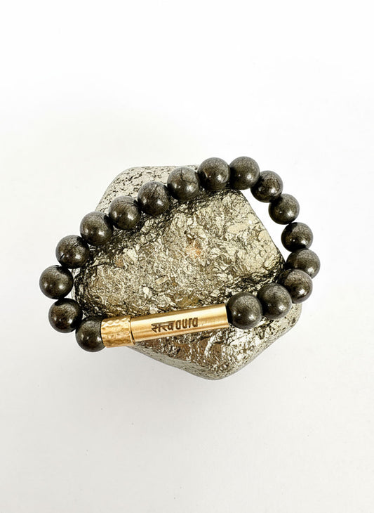 Pyrite Crystal Bracelet with Manifestation Lock