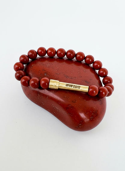 Red Jasper Crystal Bracelet with Manifestation Lock