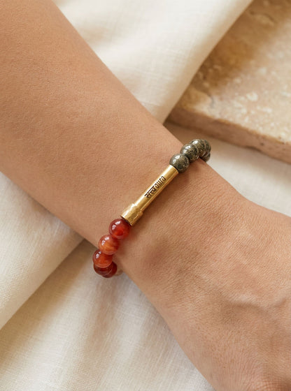 Solar Plexus Chakra Crystal Bracelet with Manifestation Lock