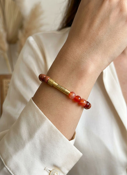 Sacral Chakra Crystal Bracelet with Manifestation Lock