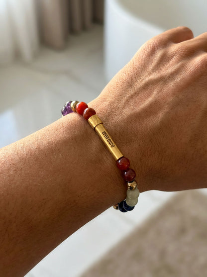 7 Chakra Crystal Bracelet with Manifestation Lock