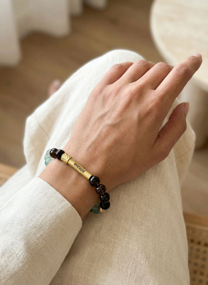 Ruling Number 4 Crystal Bracelet with Manifestation Lock